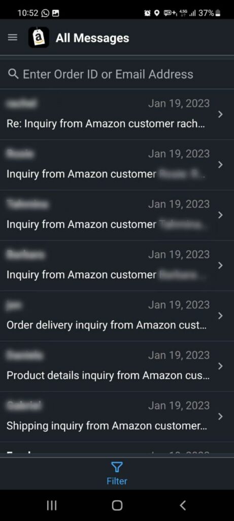 amazon message center