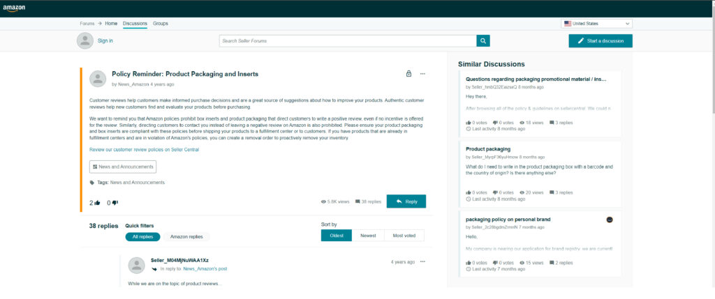 Here Is Screenshot Amazon Insert Policy Reminder Discussion Page) (1)